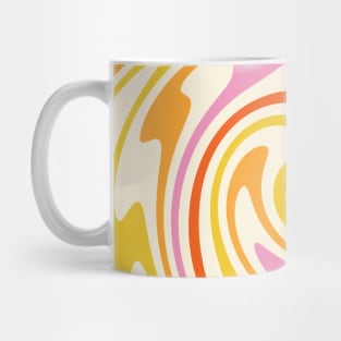 70s Retro Swirl Yellow Pink Color Abstract Mug